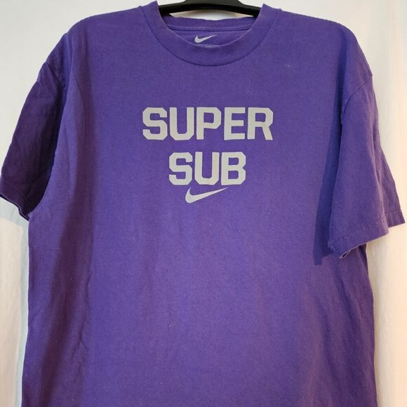 Nike Men's Purple T-shirt Super Sub Loose Fit XL - Picture 1 of 5